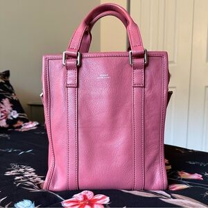 SALE Tough Pink Genuine Leather Satchel Top Handle Bag